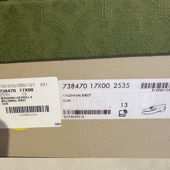 Gucci 738470 Mens Brown Leather Millennial Ribot GG Loafers 13 UK 13.5 US $850 - Picture 9 of 12